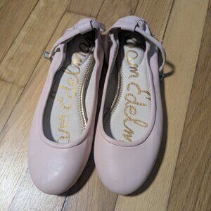 Sam Edelman Fynn Pink Leather Ballet Flats with Ankle Strap